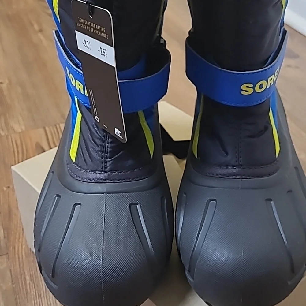 Sorel Black‎ and Blue Snow Boots with Yellow Accents unisex new
